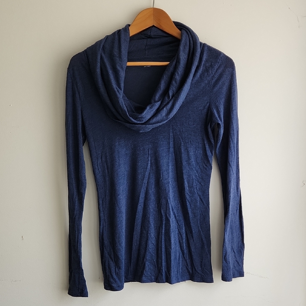 Gap Denim Blue Cowl Neck Top